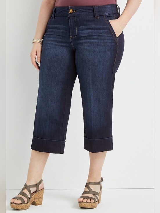 Maurices Denim - Plus Size M Jeans by Maurices High Rise Rolled Hem Cropped Jean, 18W